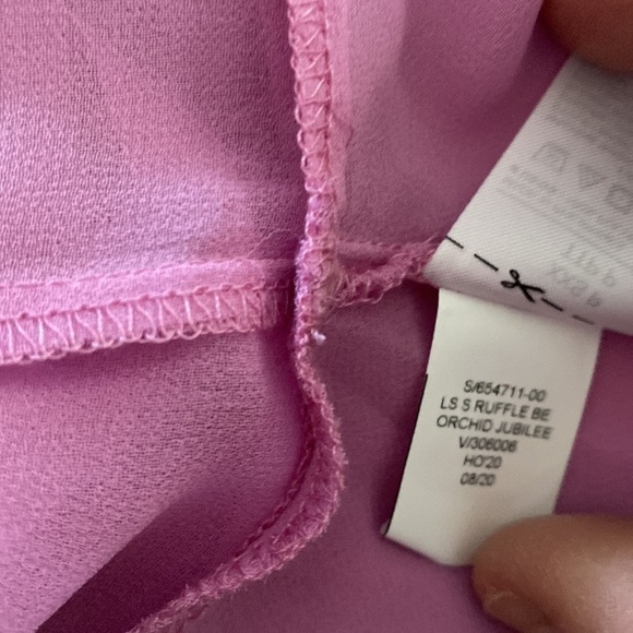 Banana Republic Petite ruffles top in orchid jubilee Sz XXS - Picture 8 of 12